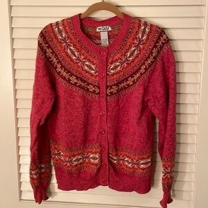 Tiara International 2004 Fair Isle Button Down Sweater